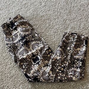 Ella Moss Intricate Black and Cream Cropped Pants